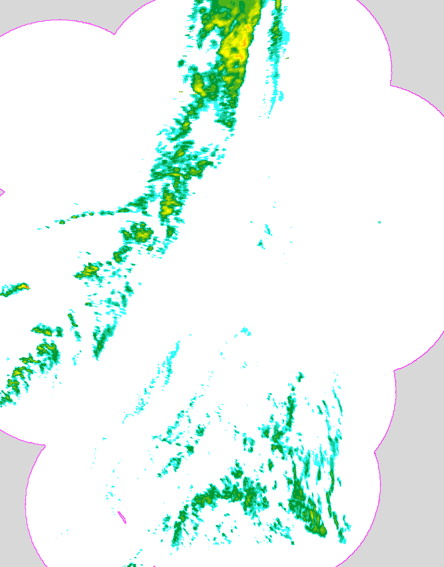 Regenradar Geisenfeld, Radarbild von 20:50 Uhr