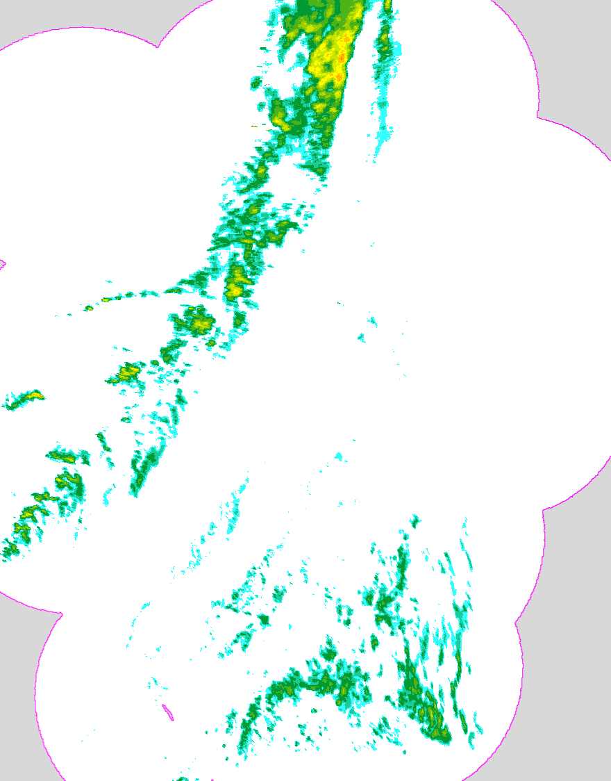 Regenradar Weiler bei Weinsberg, Radarbild von 20:55 Uhr