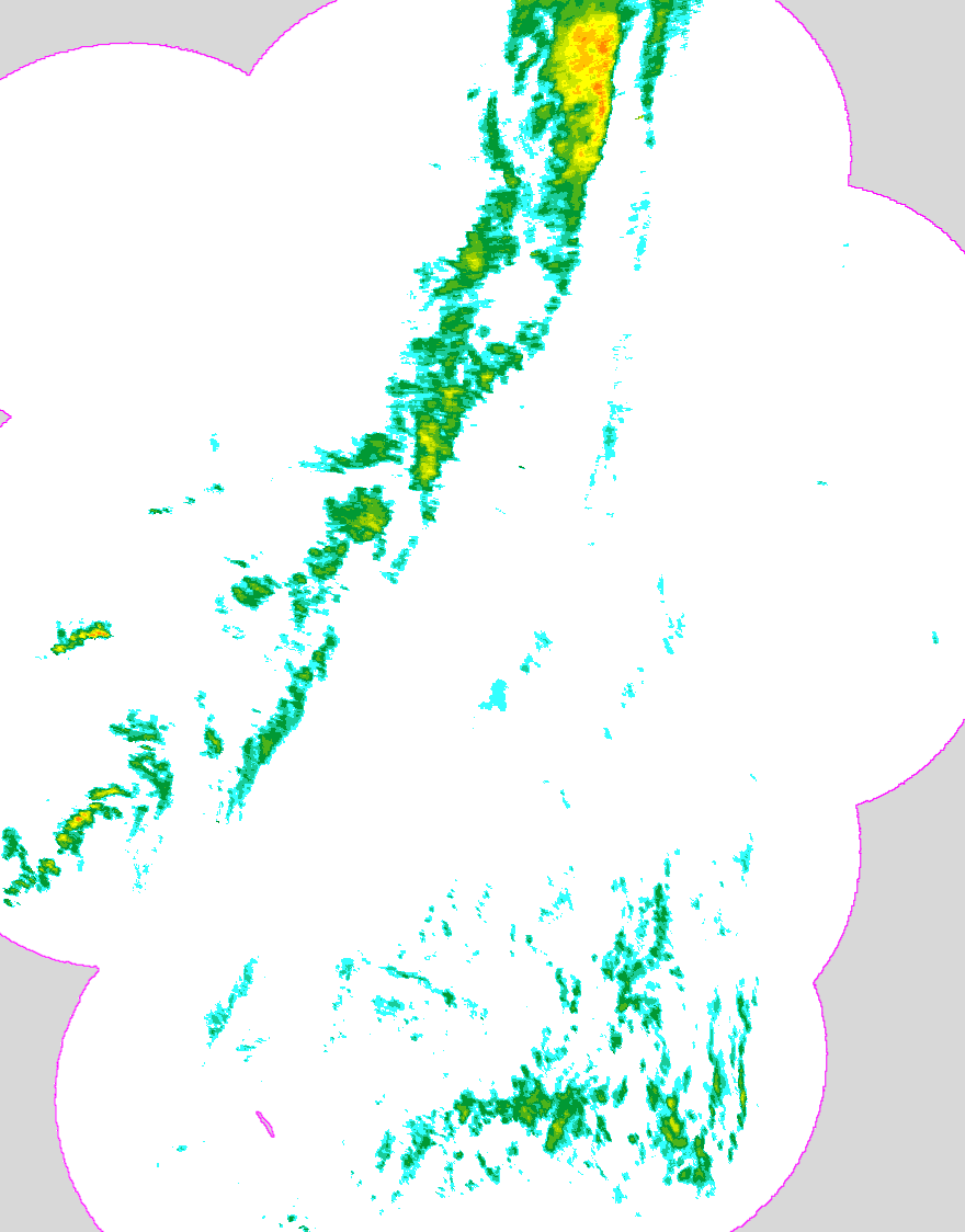 Regenradar Freiburg im Breisgau, Radarbild von 21:30 Uhr