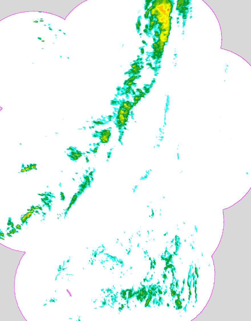 Regenradar Orsingen-Nenzingen, Radarbild von 21:55 Uhr