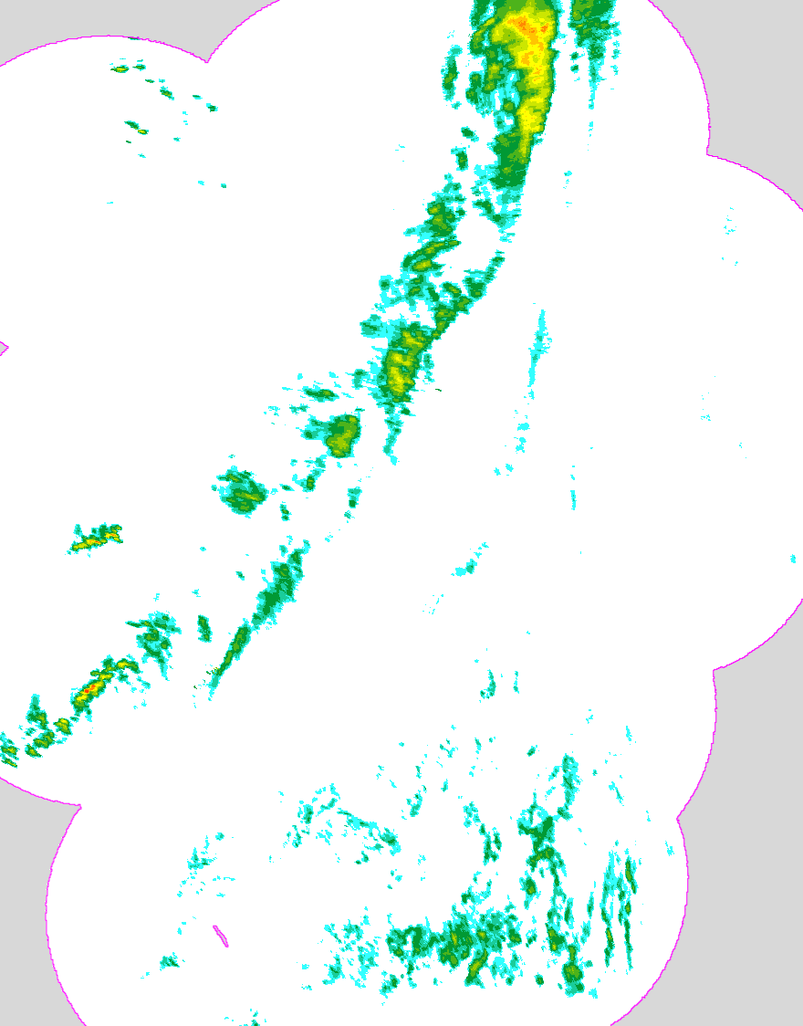 Regenradar Wolpertshausen, Radarbild von 22:00 Uhr