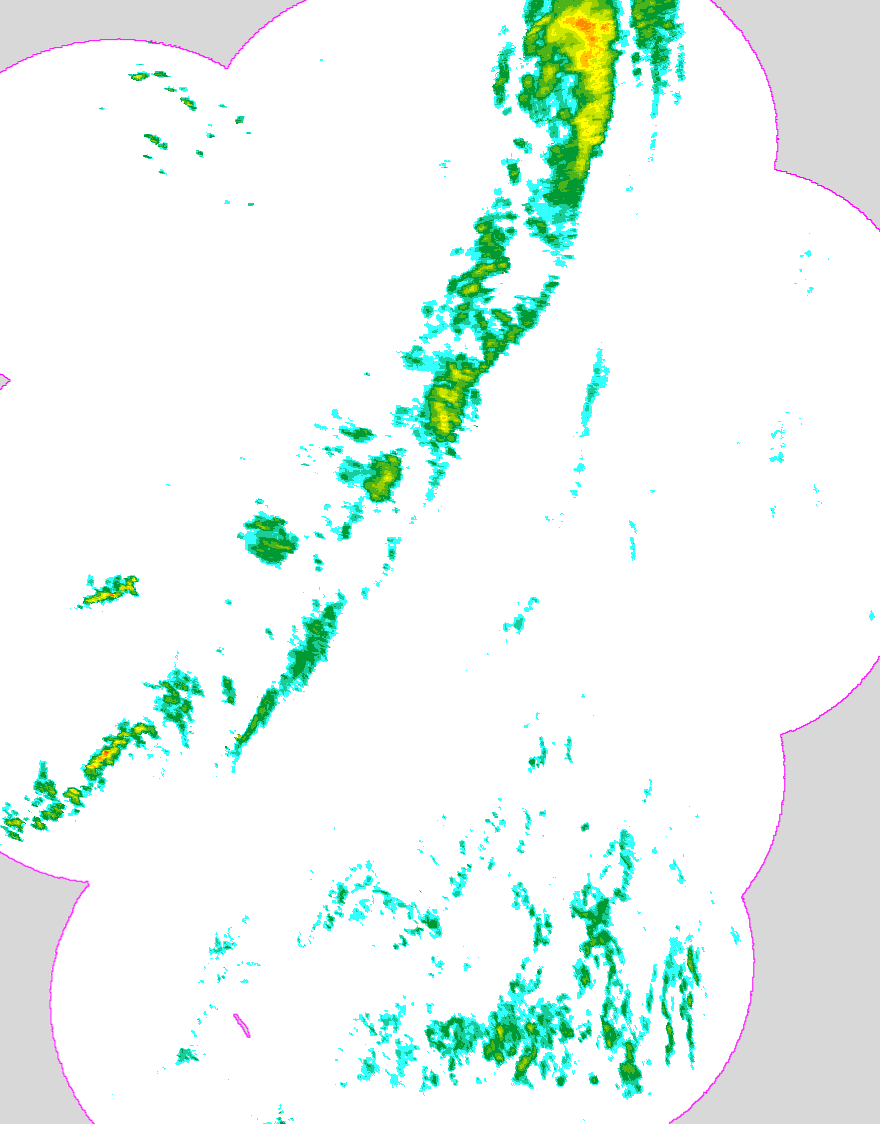 Regenradar Neuburg an der Donau, Radarbild von 22:05 Uhr