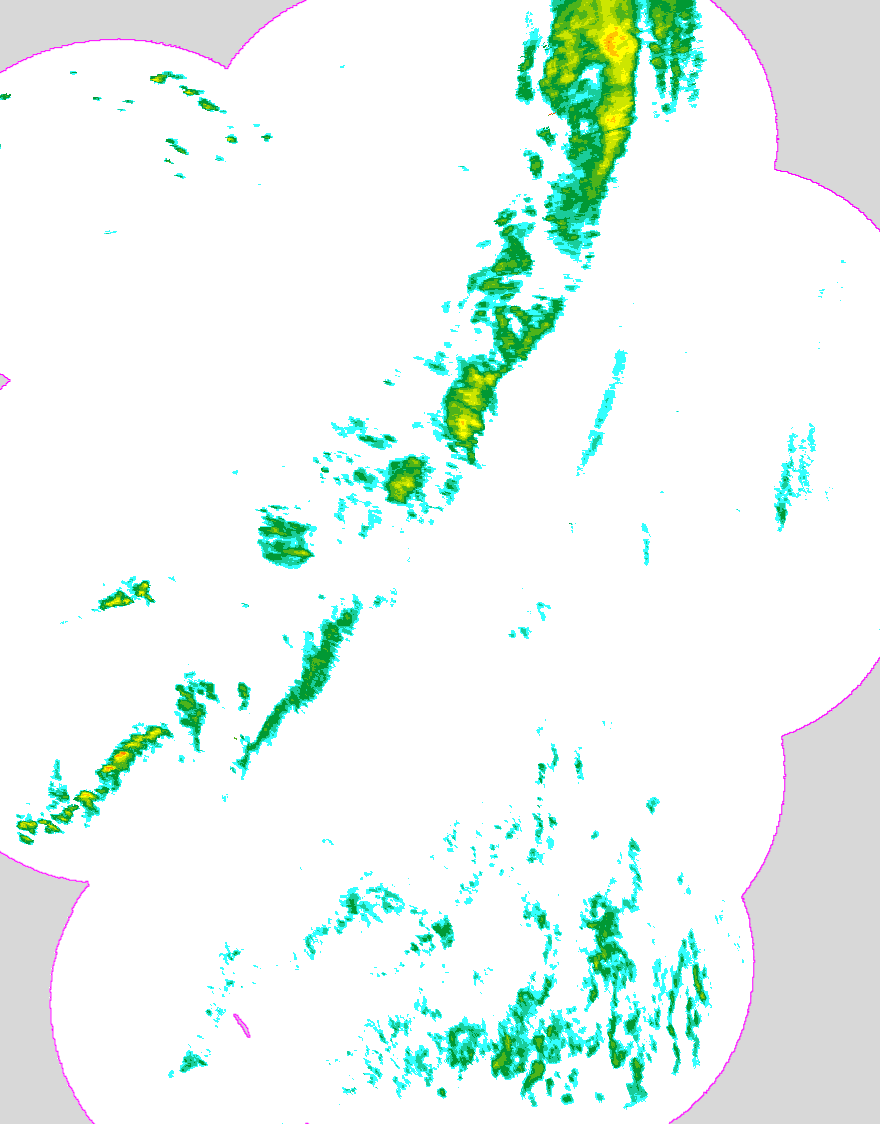 Regenradar Miesterhorst, Radarbild von 22:20 Uhr