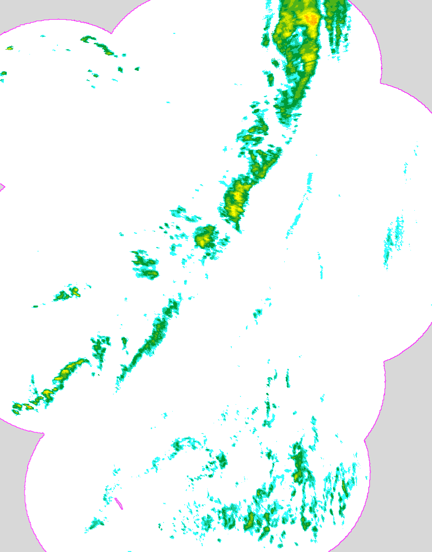 Regenradar Breitenbach, Radarbild von 22:30 Uhr