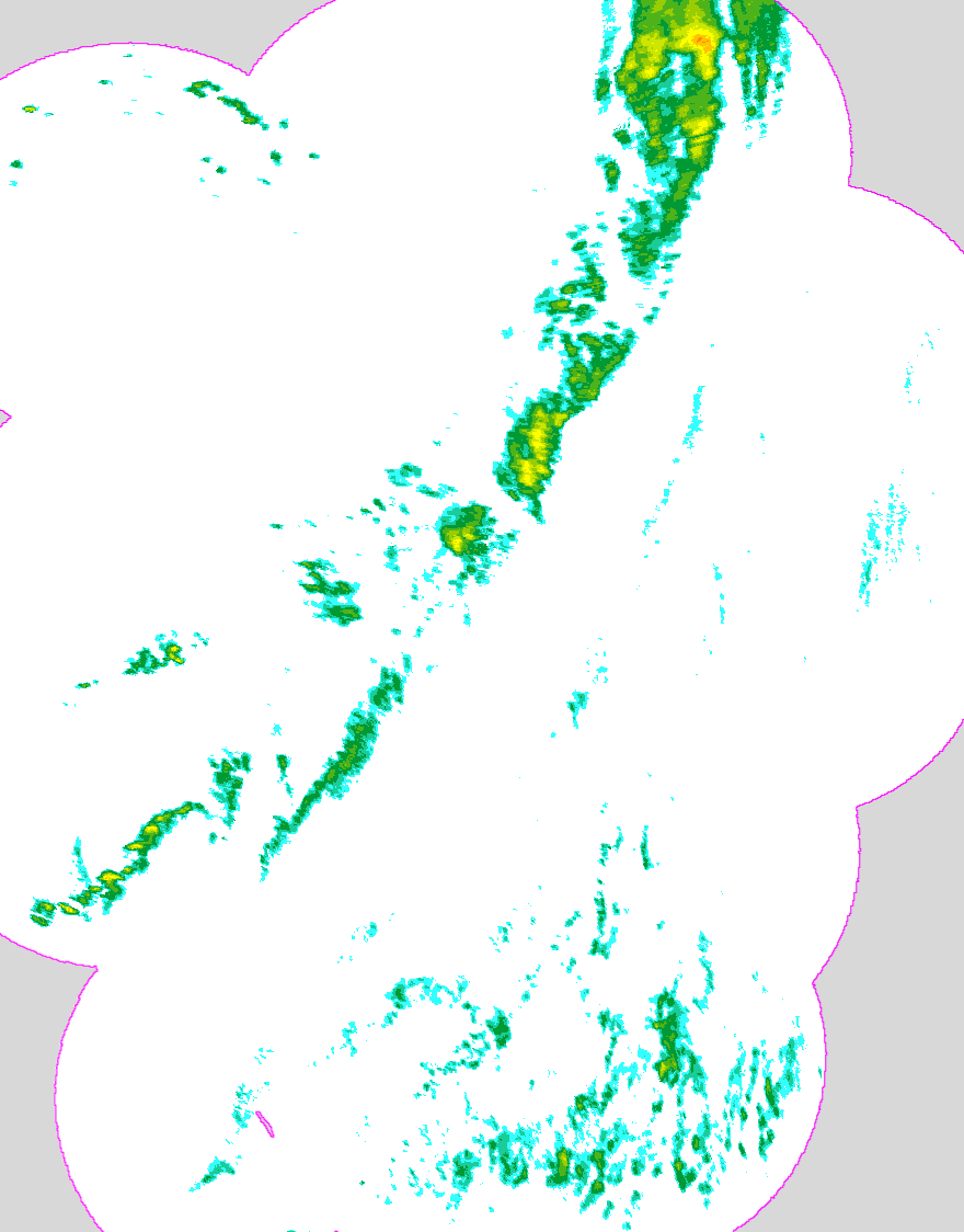 Regenradar Dorf Mecklenburg, Radarbild von 22:35 Uhr