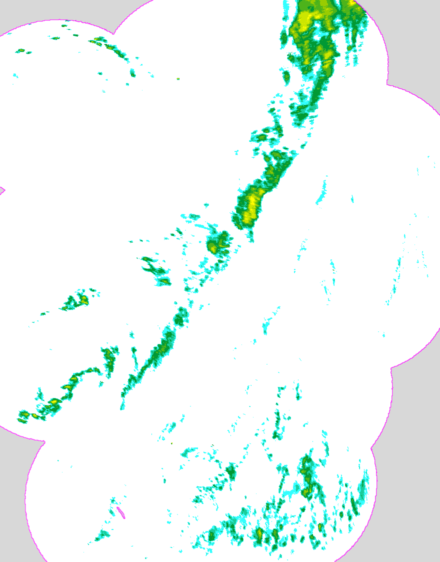 Regenradar Hohen Viecheln, Radarbild von 22:45 Uhr