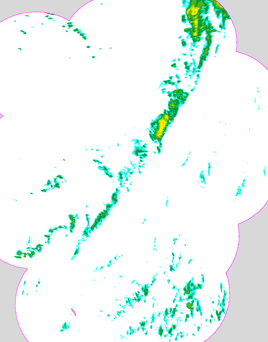 Regenradar Tollwitz, Radarbild von 23:05 Uhr