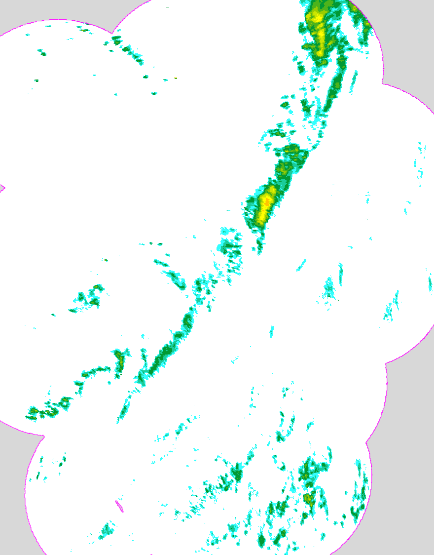 Regenradar Probsteierhagen, Radarbild von 23:10 Uhr