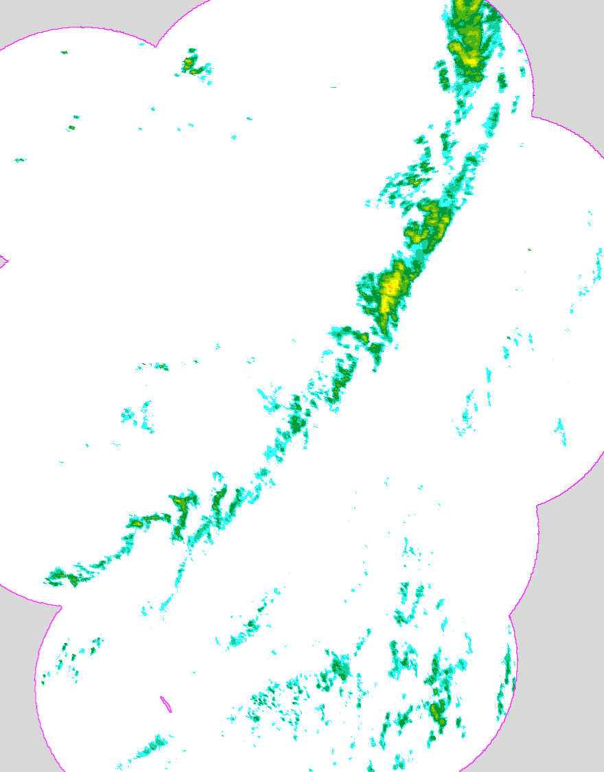 Regenradar Oebles-Schlechtewitz, Radarbild von 23:35 Uhr