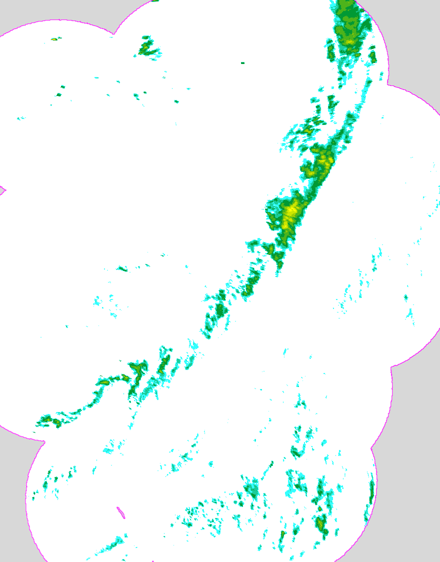 Regenradar Langeln, Radarbild von 23:45 Uhr