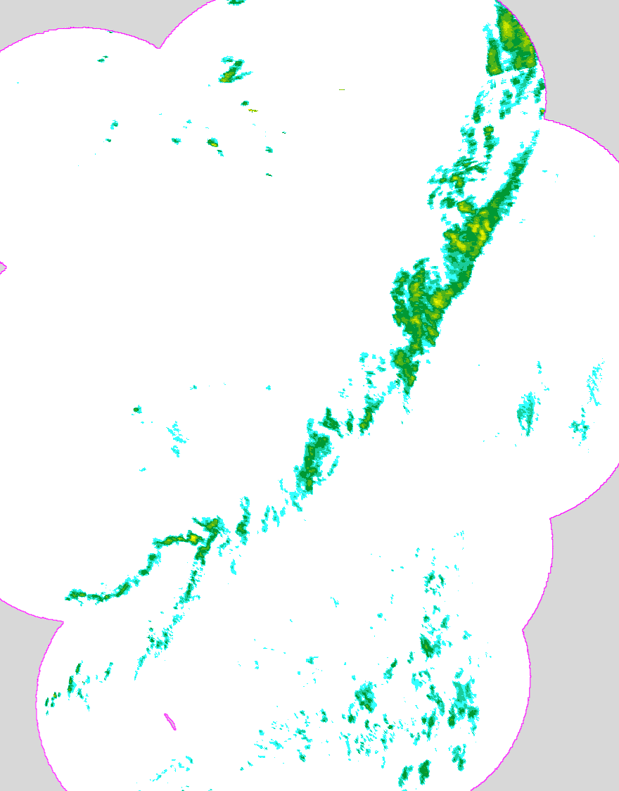 Regenradar Birkenfeld, Radarbild von 0:10 Uhr
