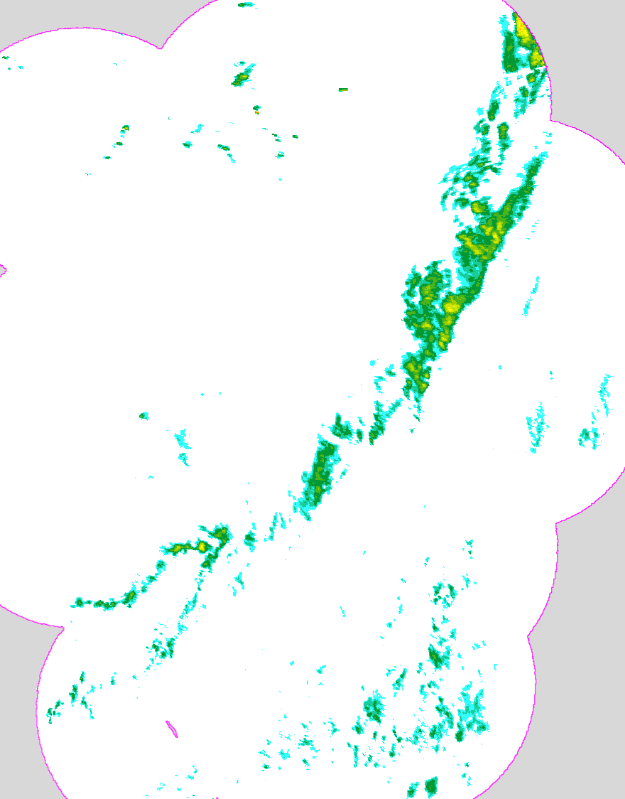 Regenradar Rathmannsdorf, Radarbild von 0:20 Uhr