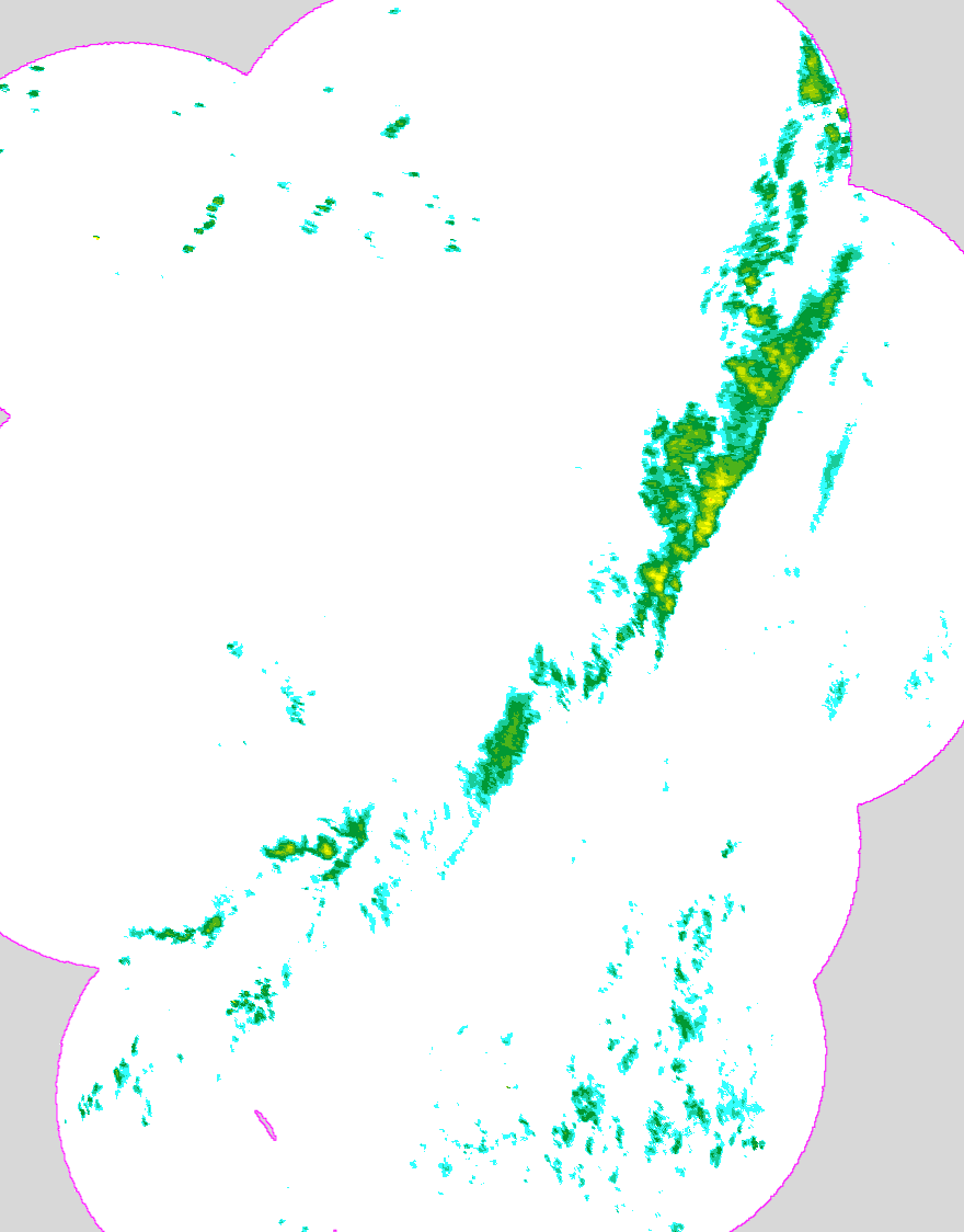 Regenradar Bad Tennstedt, Radarbild von 0:35 Uhr