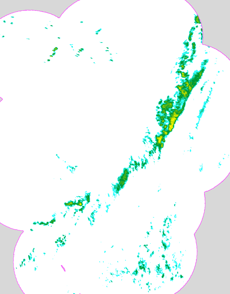 Regenradar Zwirtzschen, Radarbild von 0:45 Uhr