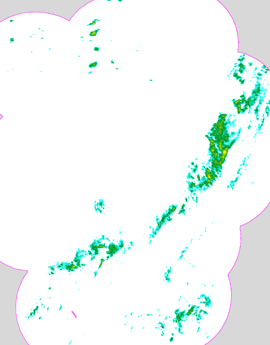 Regenradar Baiersdorf, Radarbild von 1:50 Uhr