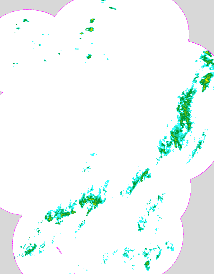 Regenradar Leutkirch im Allgäu, Radarbild von 2:35 Uhr