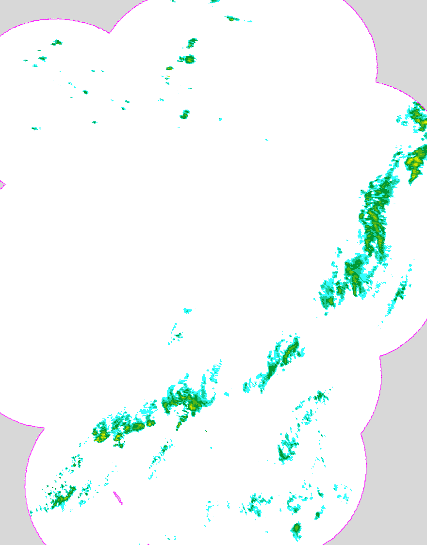 Regenradar Klausdorf, Radarbild von 2:45 Uhr