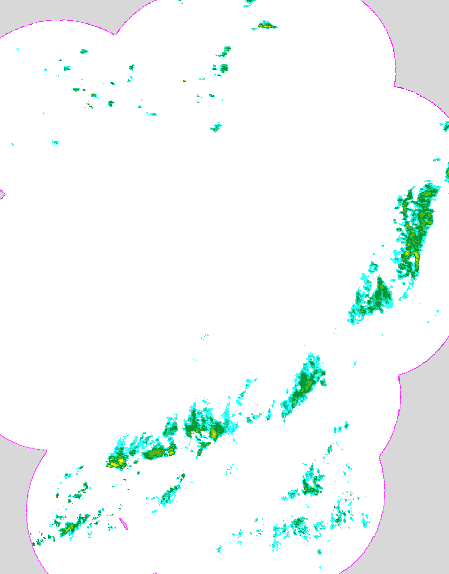 Regenradar Hammer an der Uecker, Radarbild von 3:15 Uhr