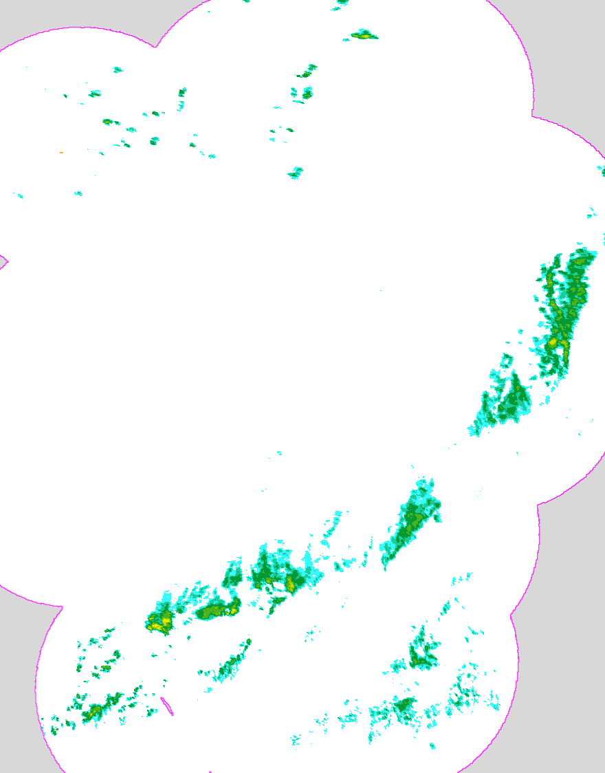 Regenradar Alzenau in Unterfranken, Radarbild von 3:20 Uhr