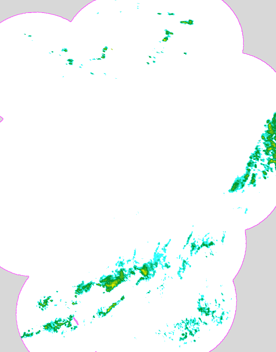 Regenradar Gutach im Breisgau, Radarbild von 4:10 Uhr