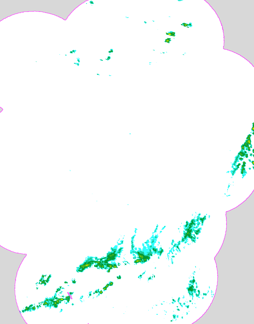 Regenradar Neukirchen-Balbini, Radarbild von 4:45 Uhr