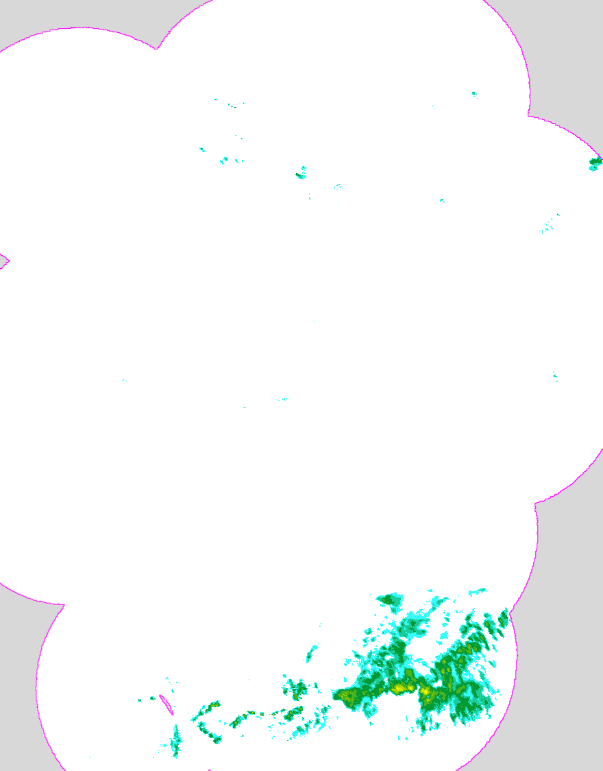 Regenradar Lüttchendorf, Radarbild von 8:10 Uhr